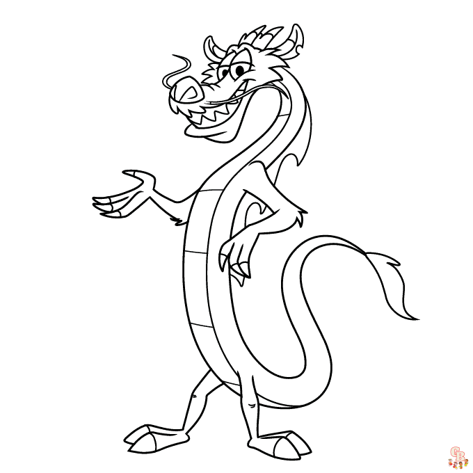 Mushu coloring pages free