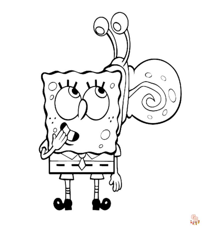 gary spongebob coloring pages