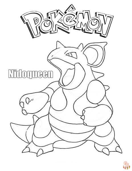 pokemon coloring pages nidoking nidoqueen