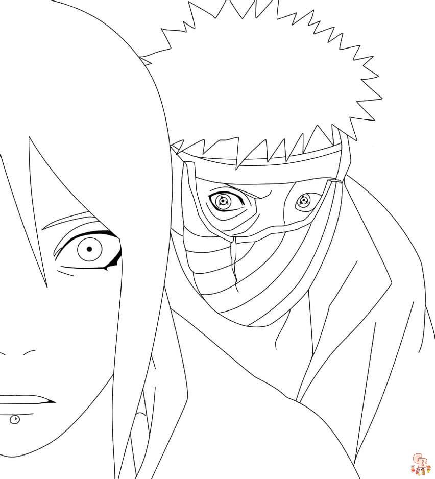 Desenhos para colorir Uchiha Obito de Naruto - Desenhos para colorir  gratuitos para imprimir