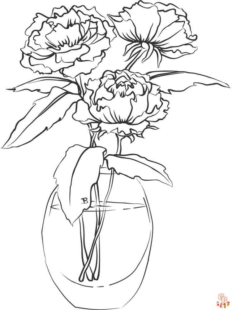 Peonies Coloring Pages 17
