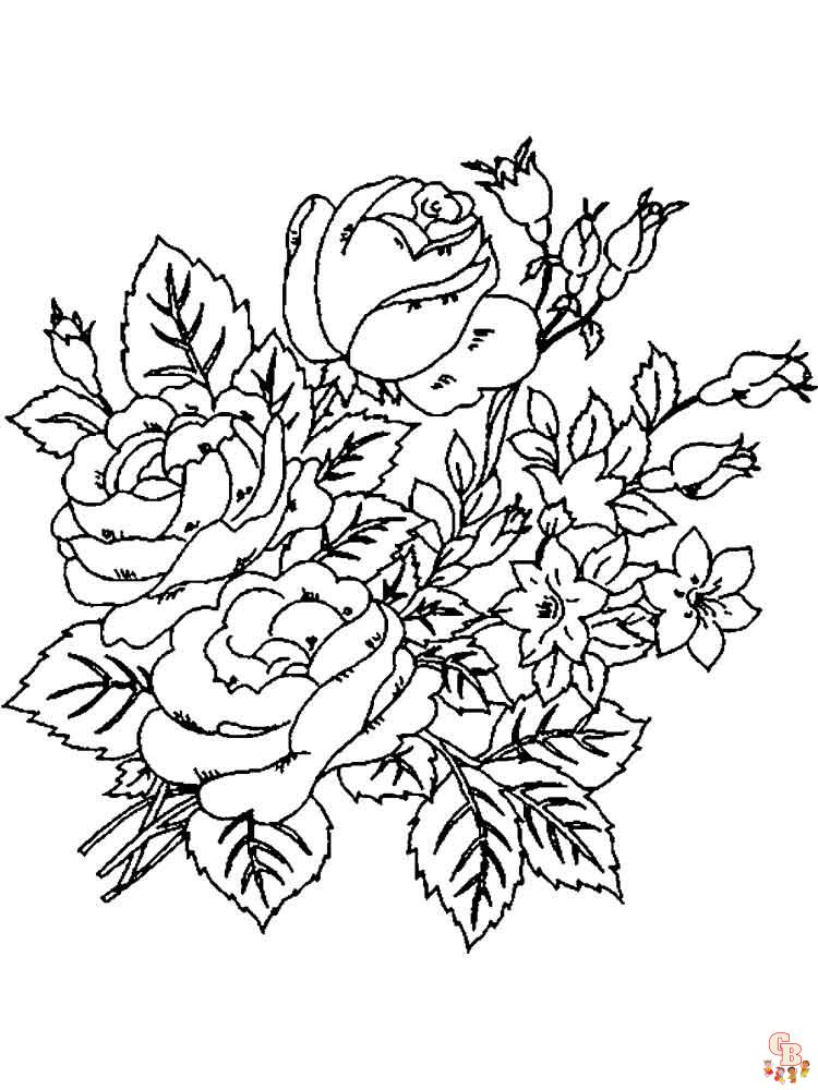 Peonies Coloring Pages 9