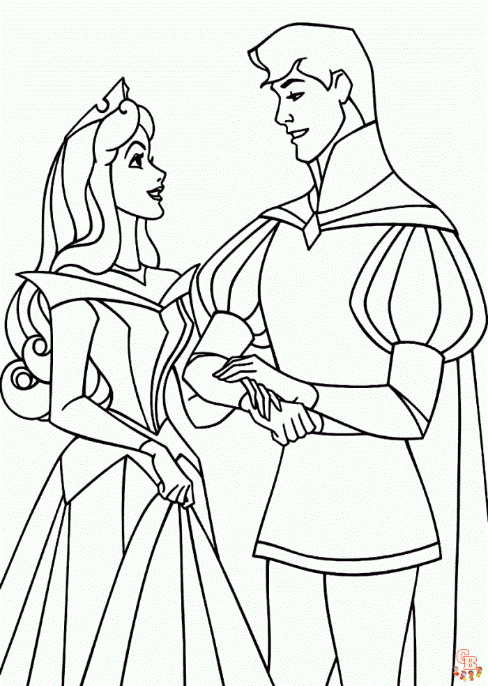 Phillip and Aurora Coloring Pages