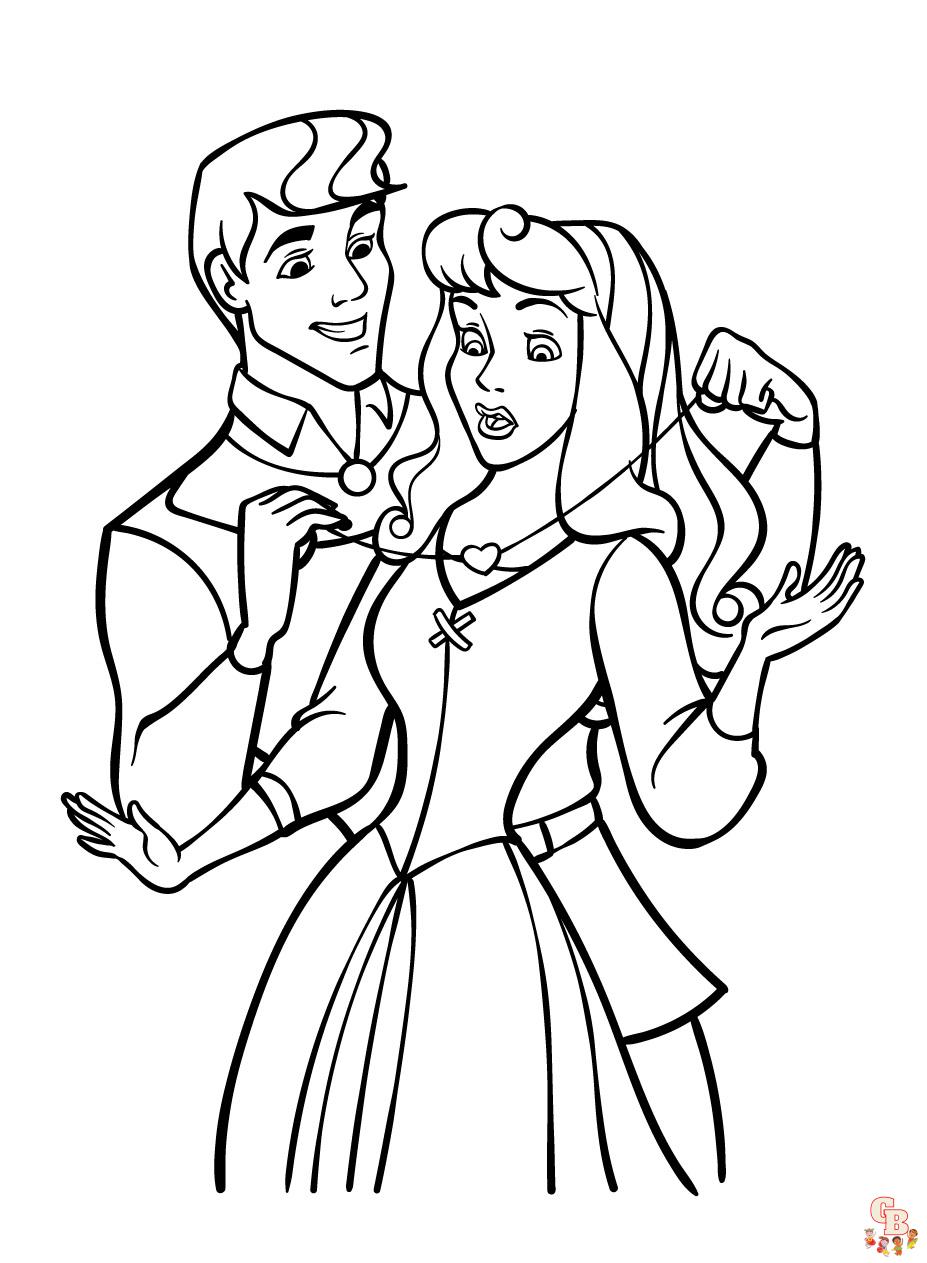 Phillip and Aurora Coloring Pages