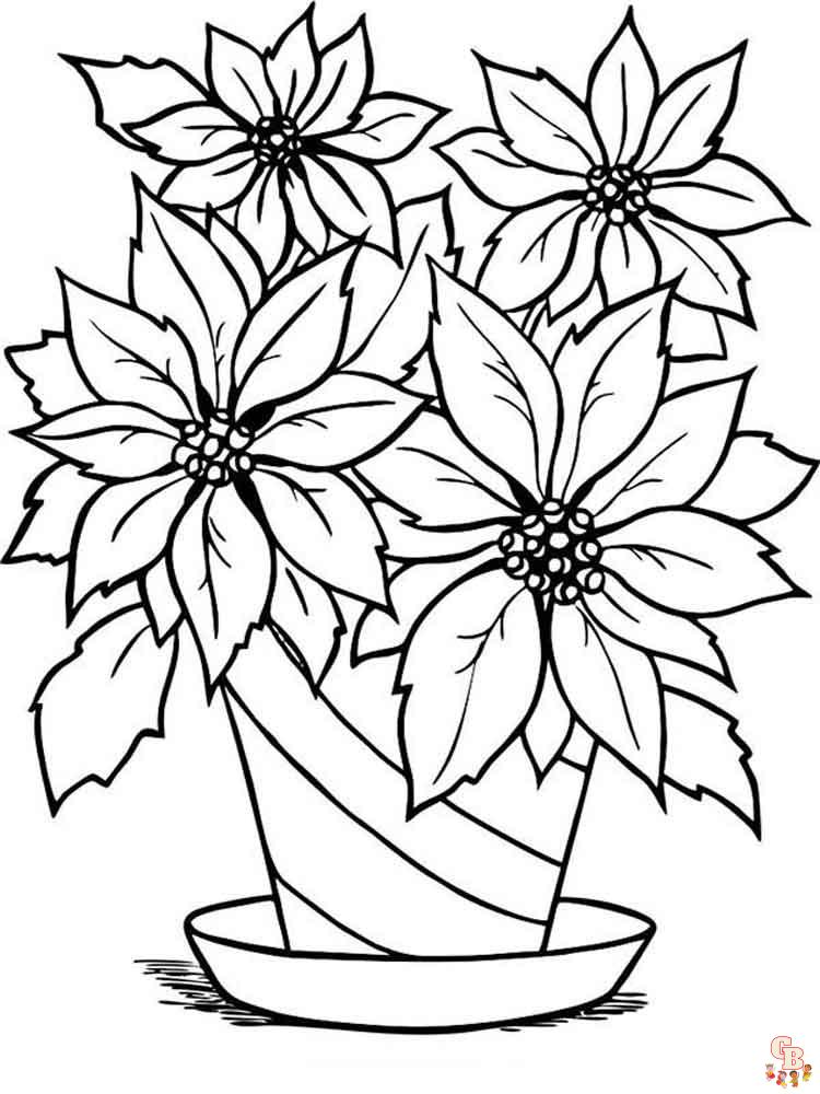 Poinsettia Coloring Pages 1