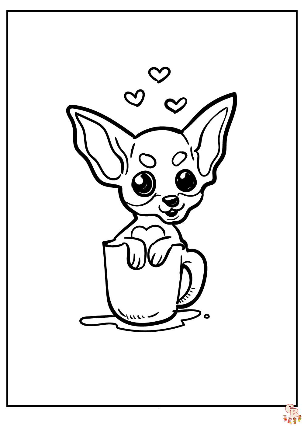 Pomeranian and Chihuahua Coloring Pages 3