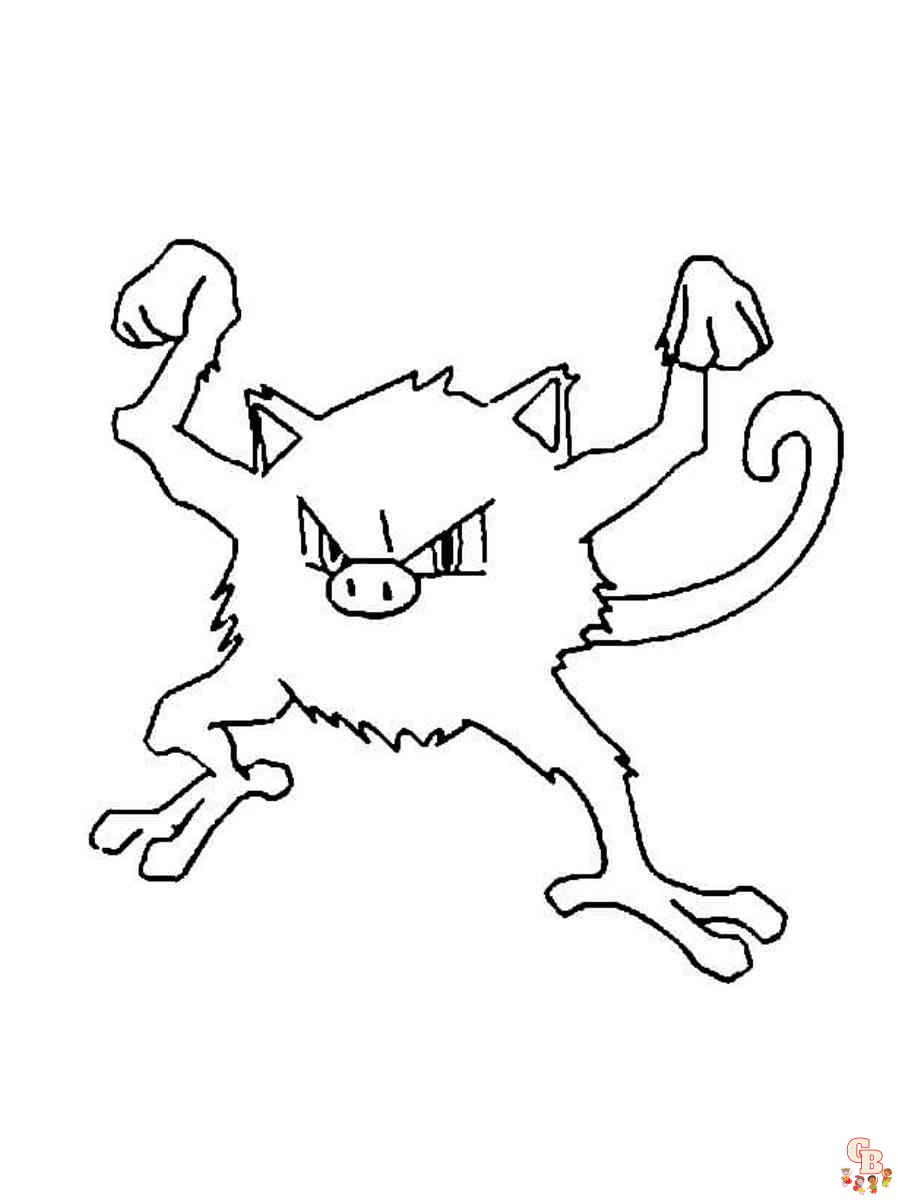 Desenhos de Pokemon Mankey - Como desenhar Pokemon Mankey passo a