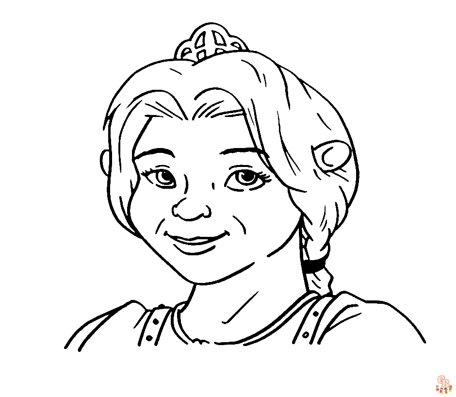 shrek and fiona coloring pages