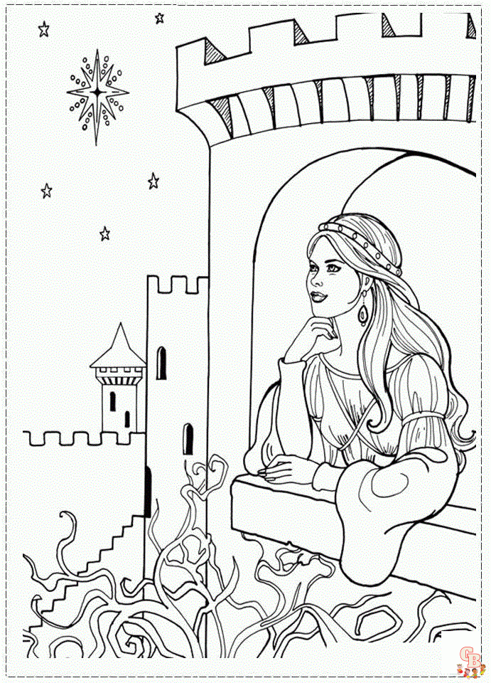 Páginas para colorir do castelo da princesa imprimíveis grátis para crianças