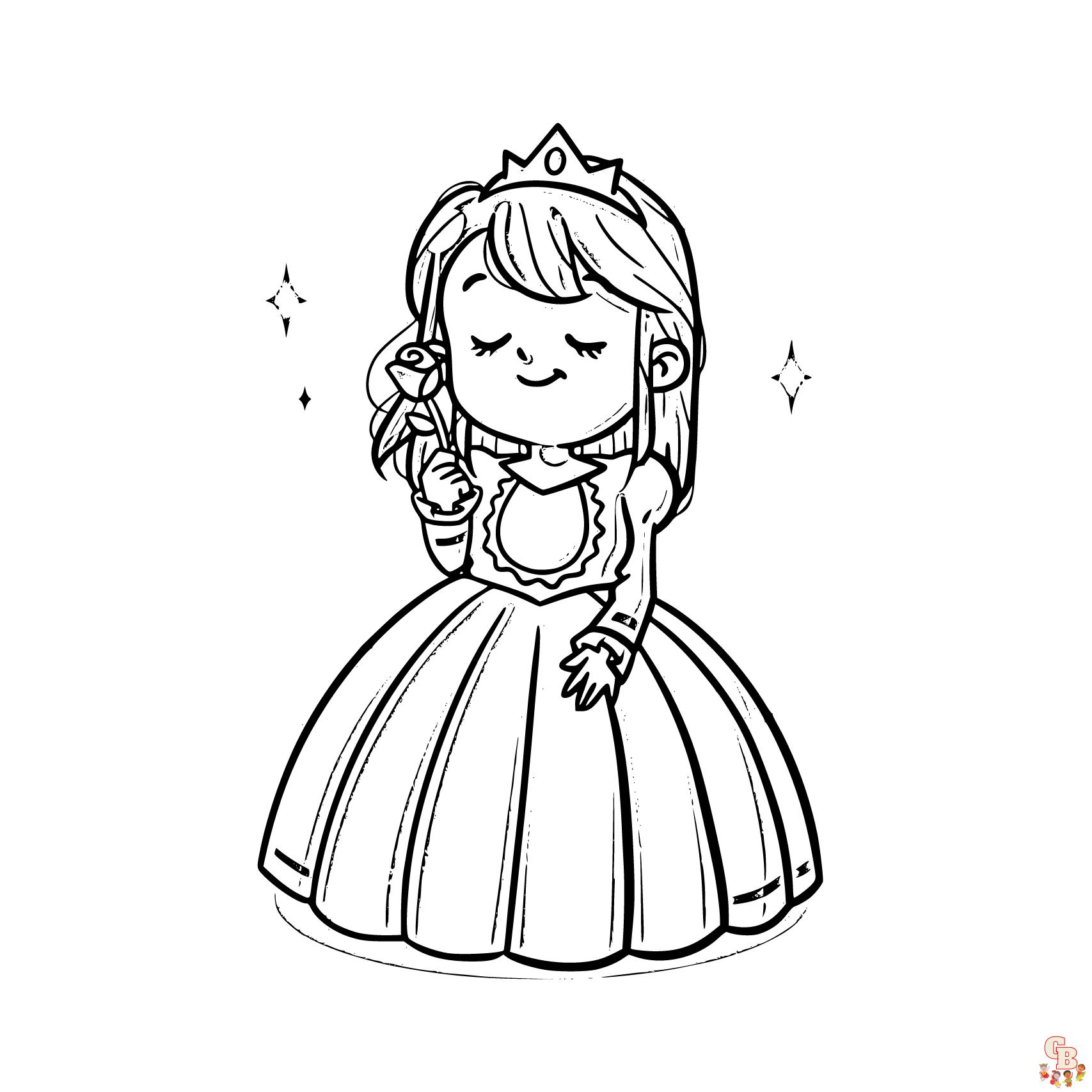 Princess coloring pages easy