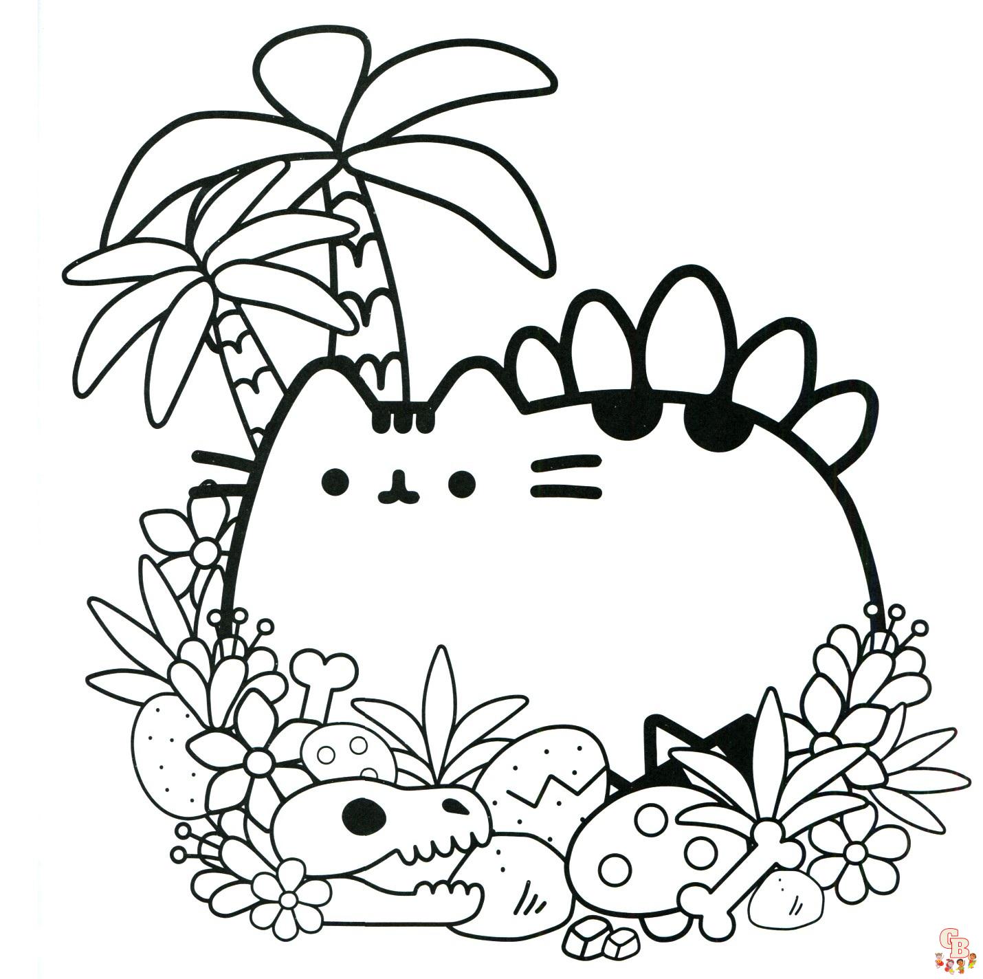 Pusheen Halloween Coloring Pages 2