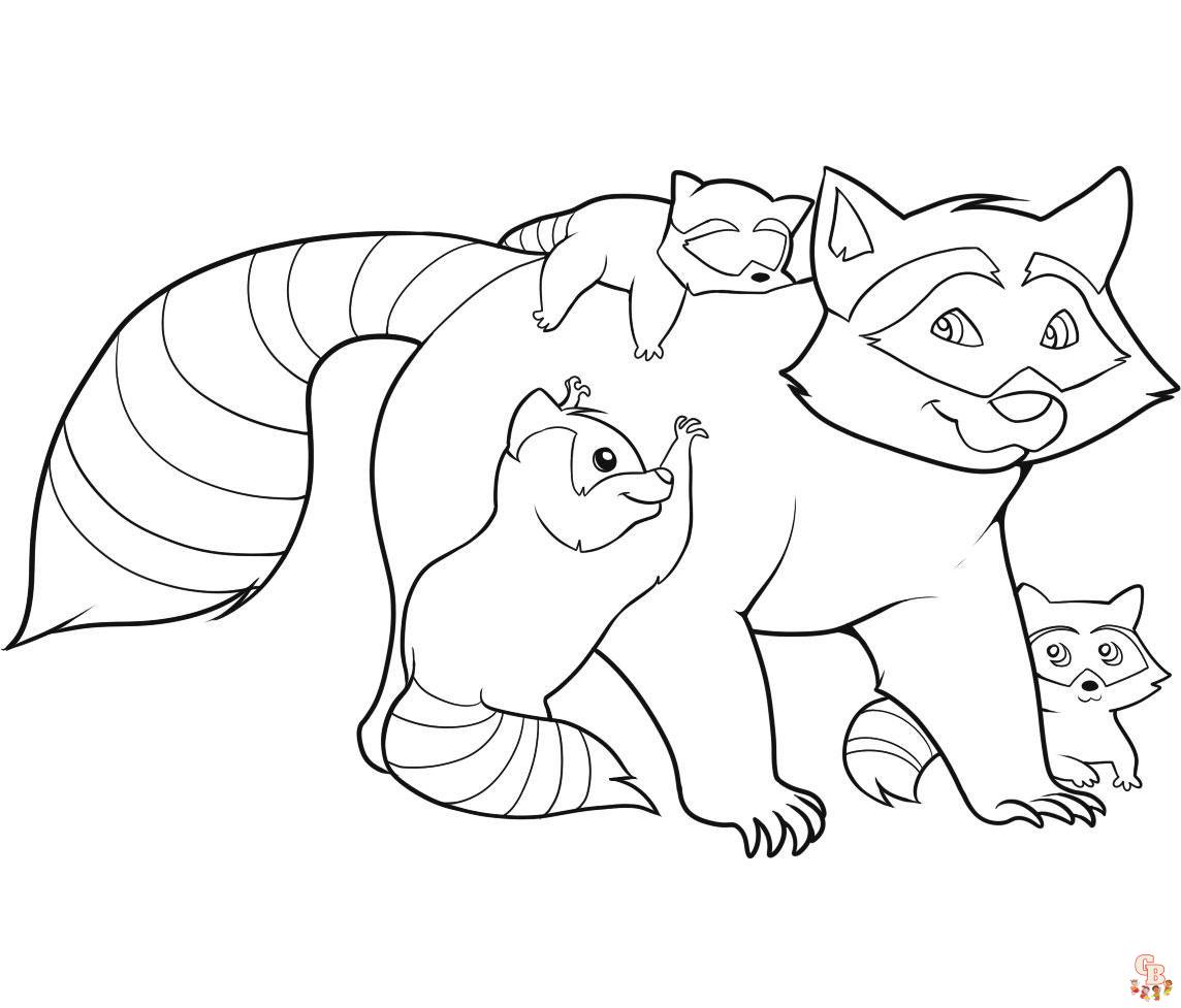 Raccoon Coloring Pages 1