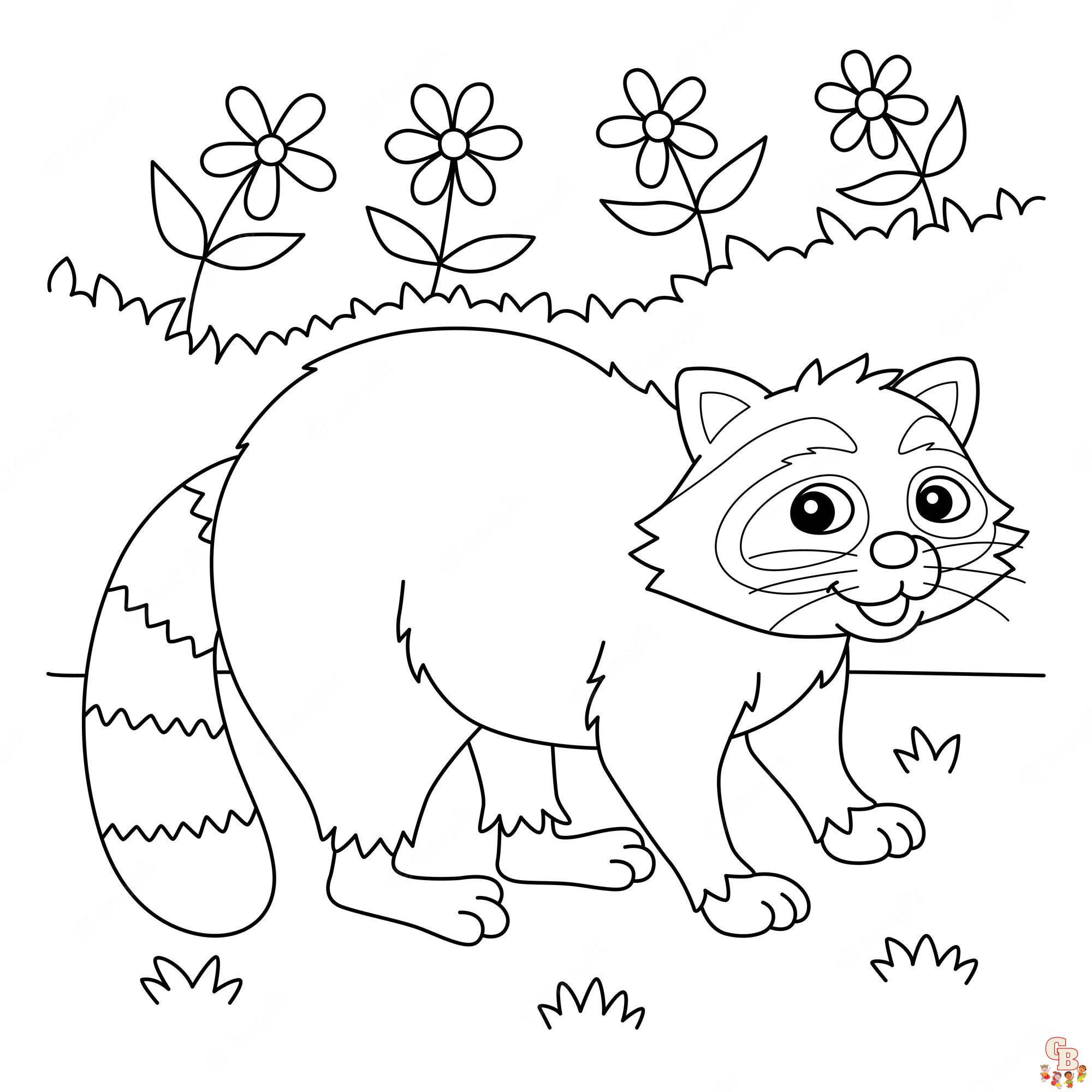 Raccoon Coloring Pages 9