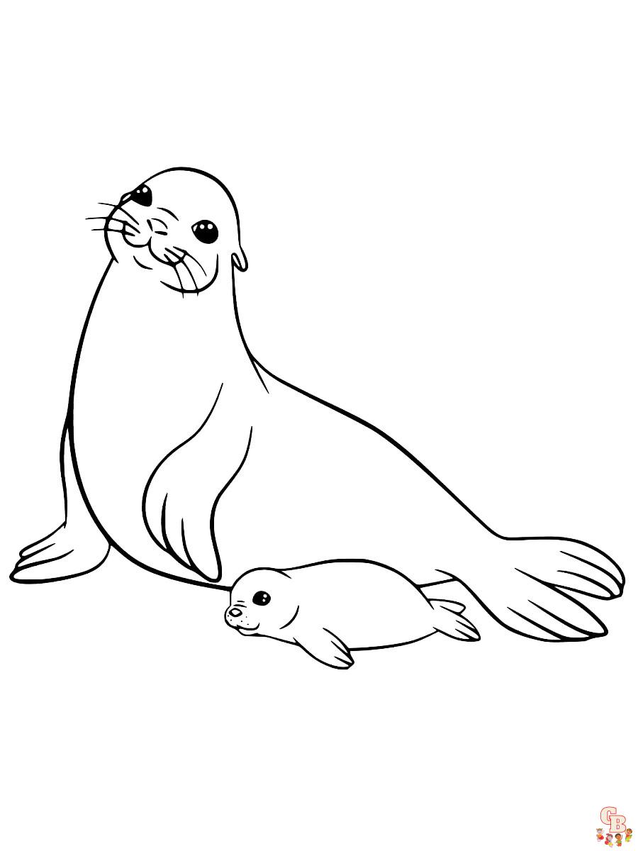 Sea Lion Coloring Pages printable 2