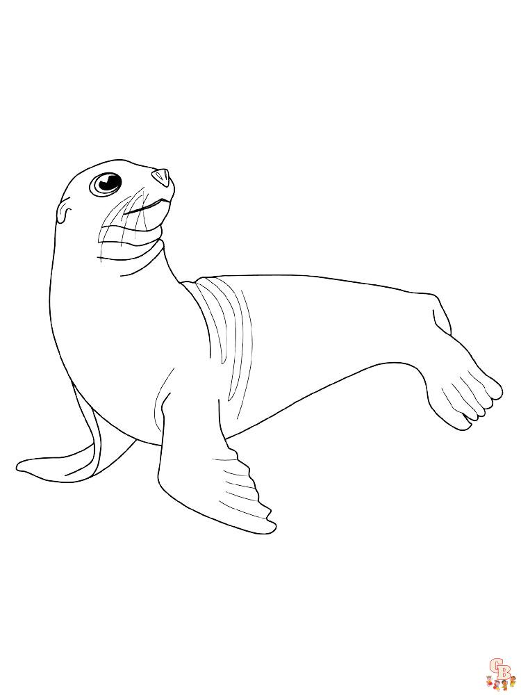 Sea Lion Coloring Pages printable 3