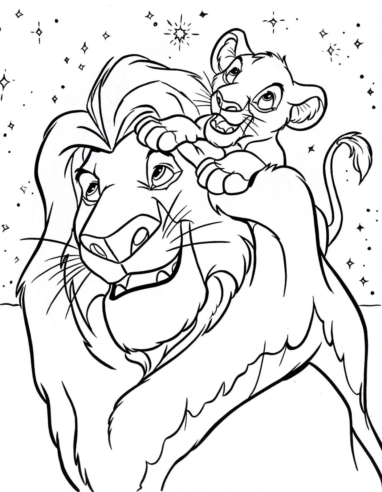 lion king baby simba coloring pages