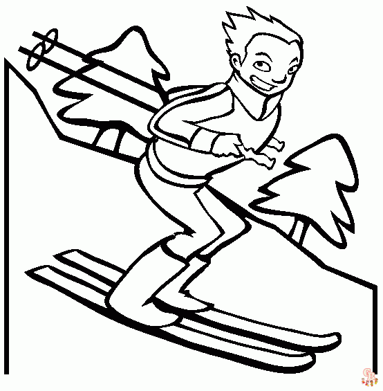 Skiing Coloring Pages 1