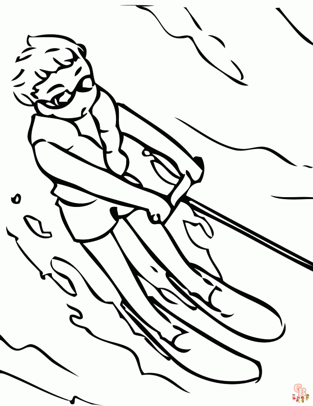 Skiing Coloring Pages 2