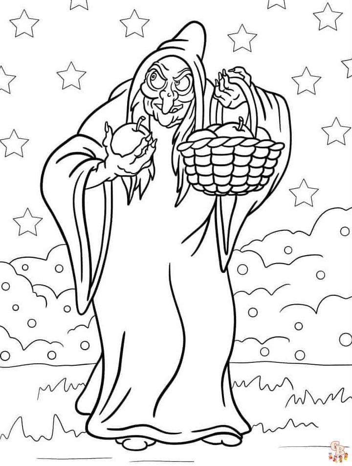 Snow White Witch Apple Coloring Pages