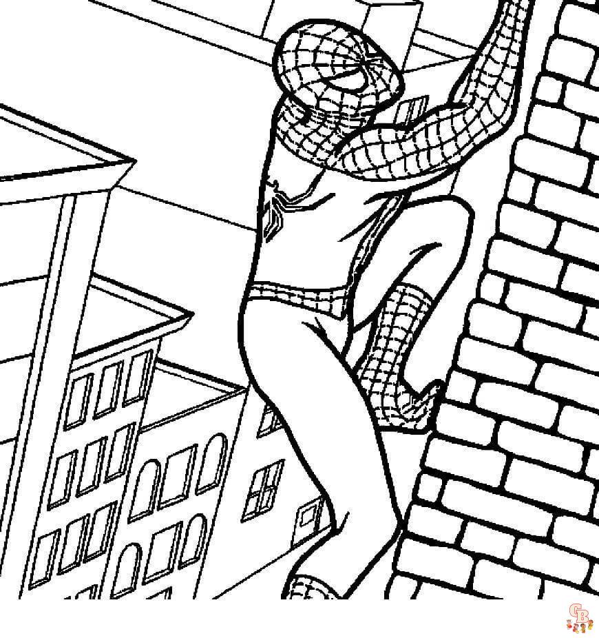 Get Creative with Spider Man Climbing Building Coloring Pages