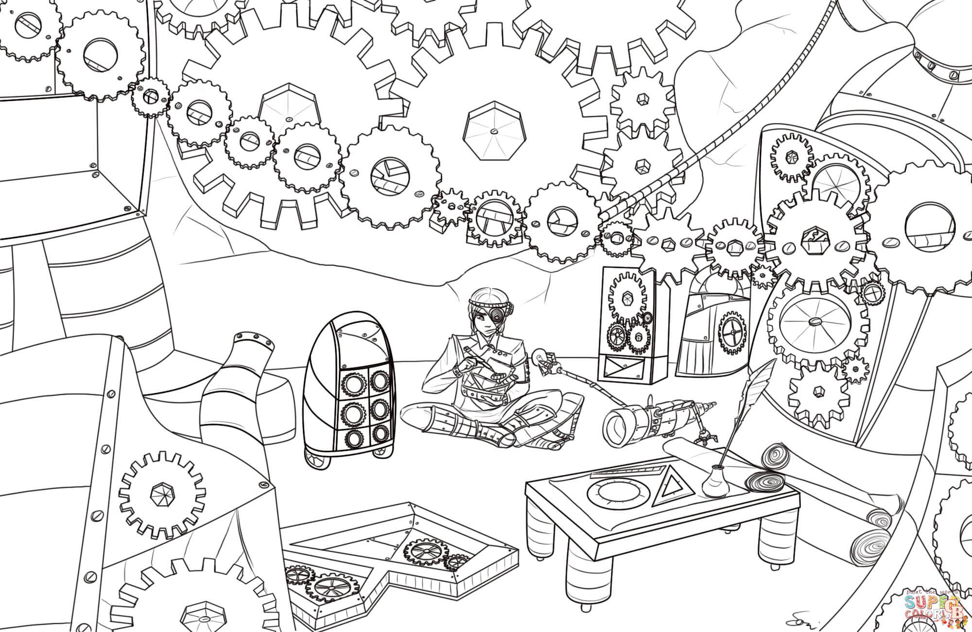 Steampunk Coloring Pages 7