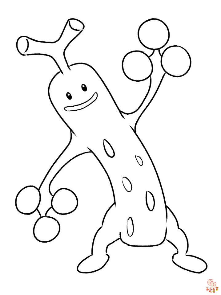 sudowoodo coloring page in black and white pokemon