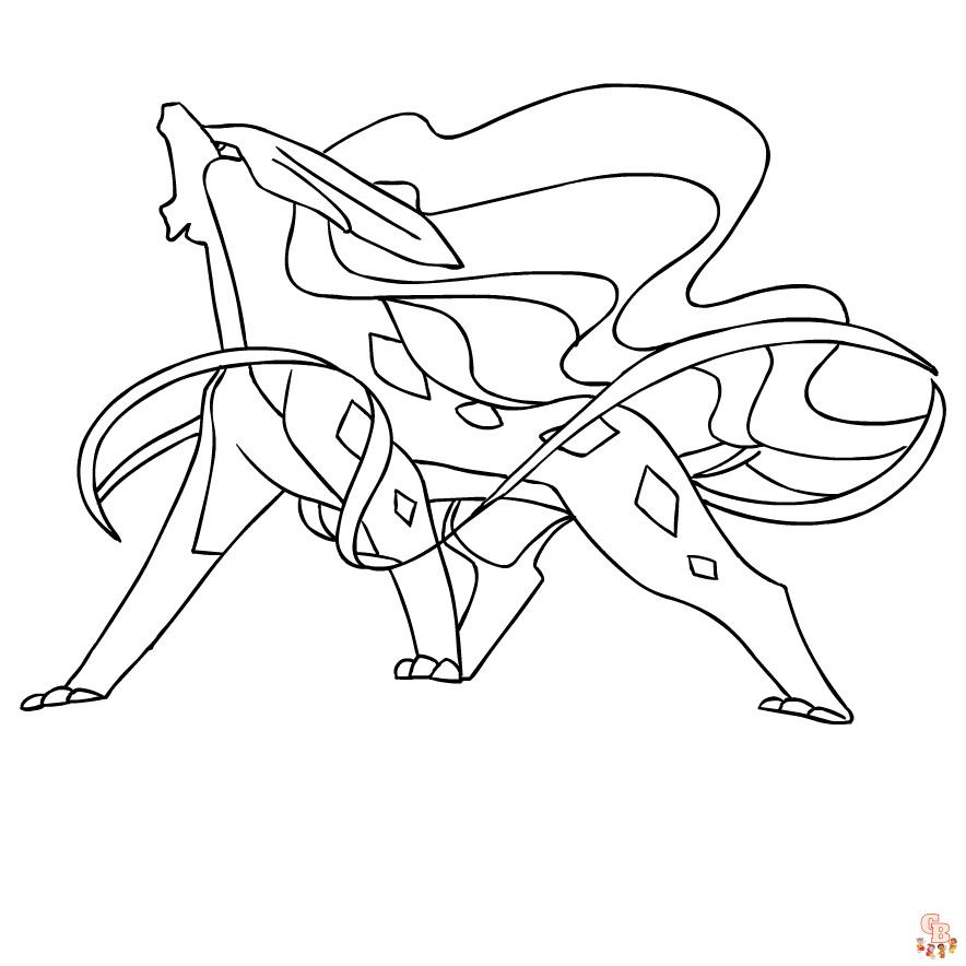 Suicune Coloring Pages 1