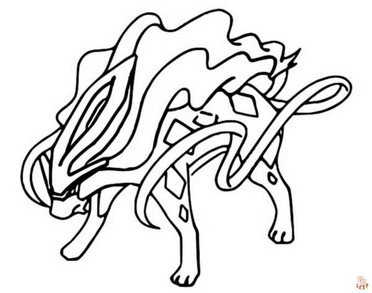 Entei Coloring Pages - Legendary Pokemon Coloring Pages - Coloring Pages  for Kids and Adults