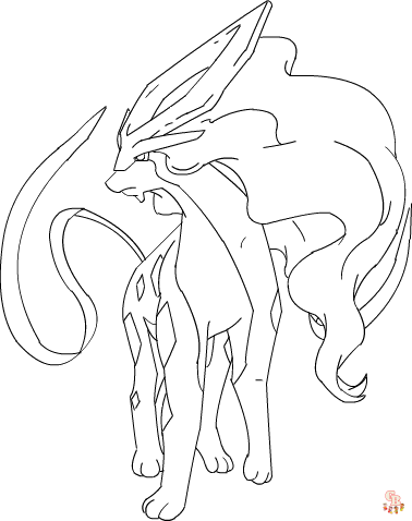 Suicune Coloring Pages 3