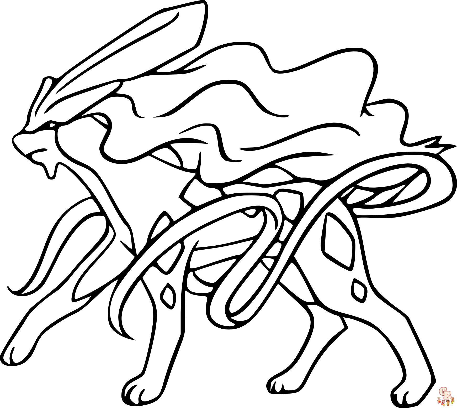 printable suicune coloring pages pokemon