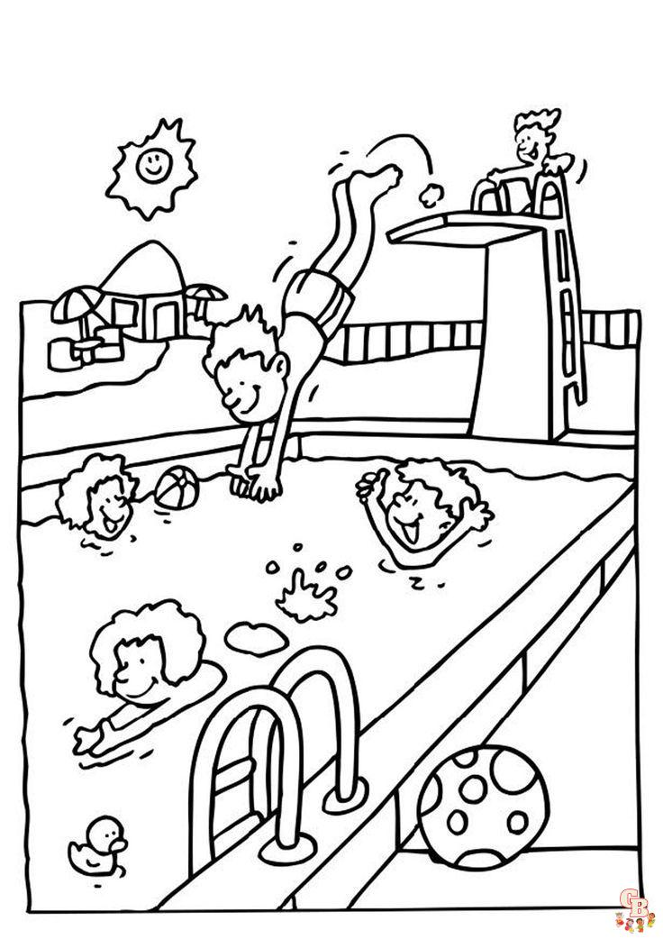 Swimming Pool Coloring Pages 2