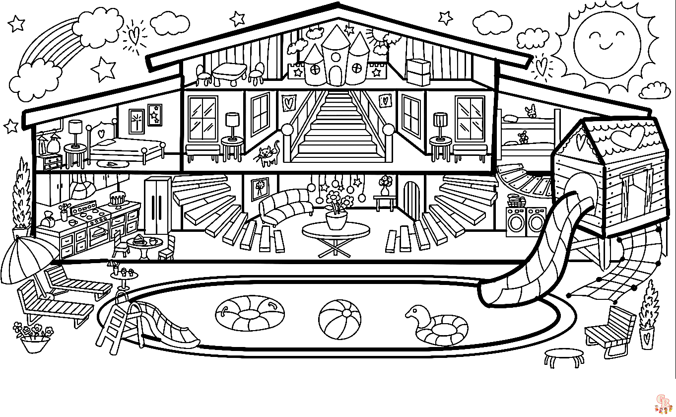Swimming Pool Coloring Pages 3