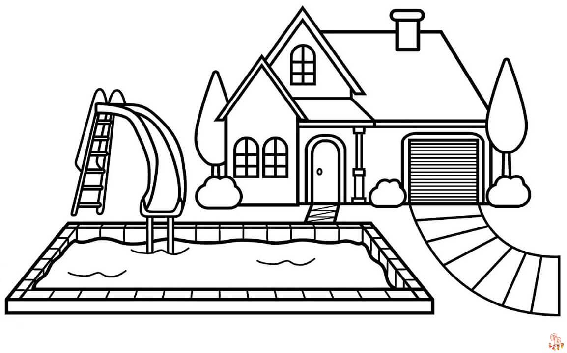 Swimming Pool Coloring Pages 6