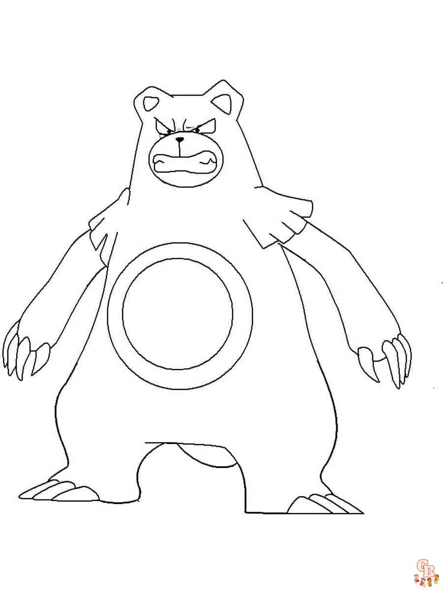 Ursaring Coloring Pages 4