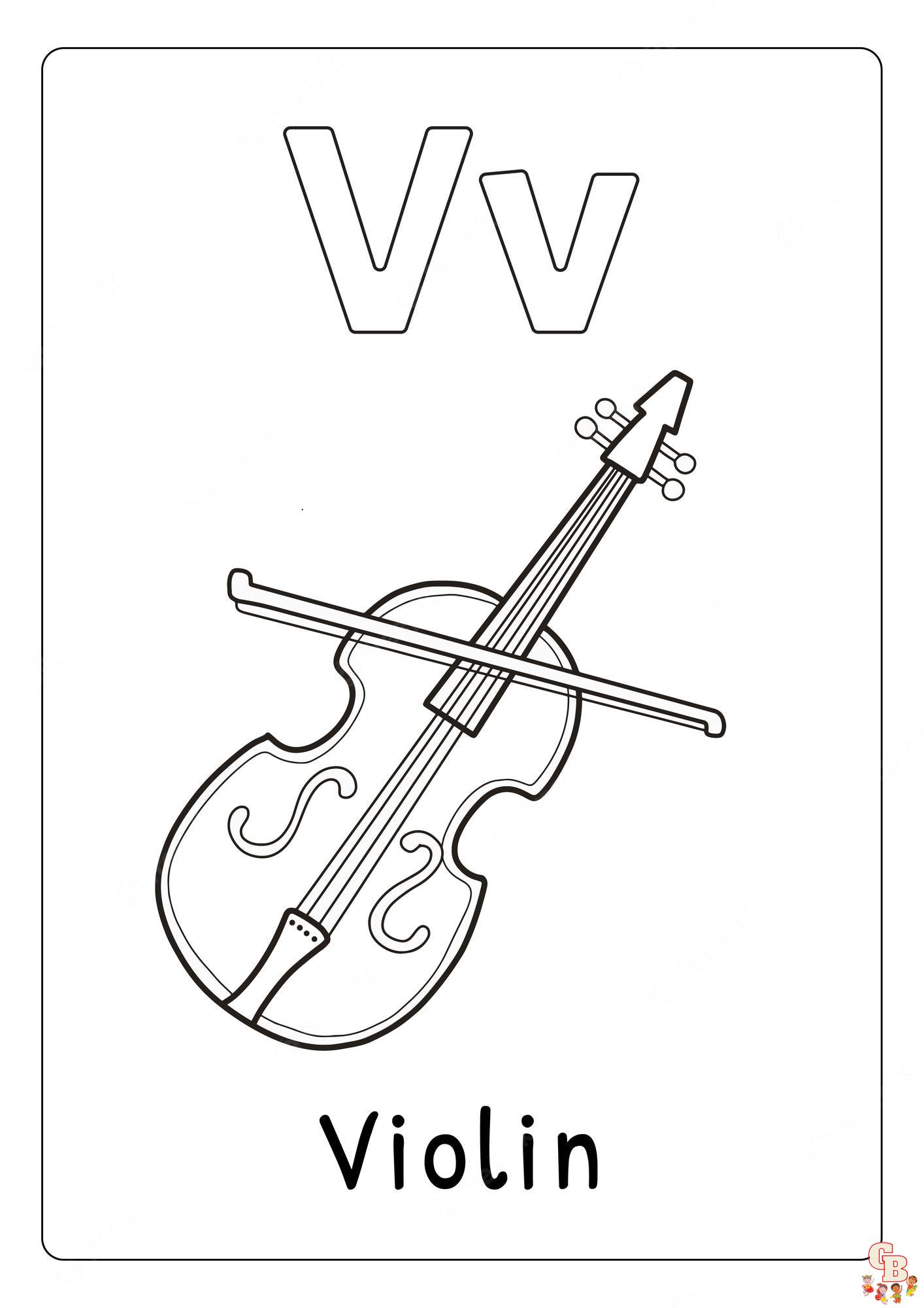 Violin Coloring Pages 1