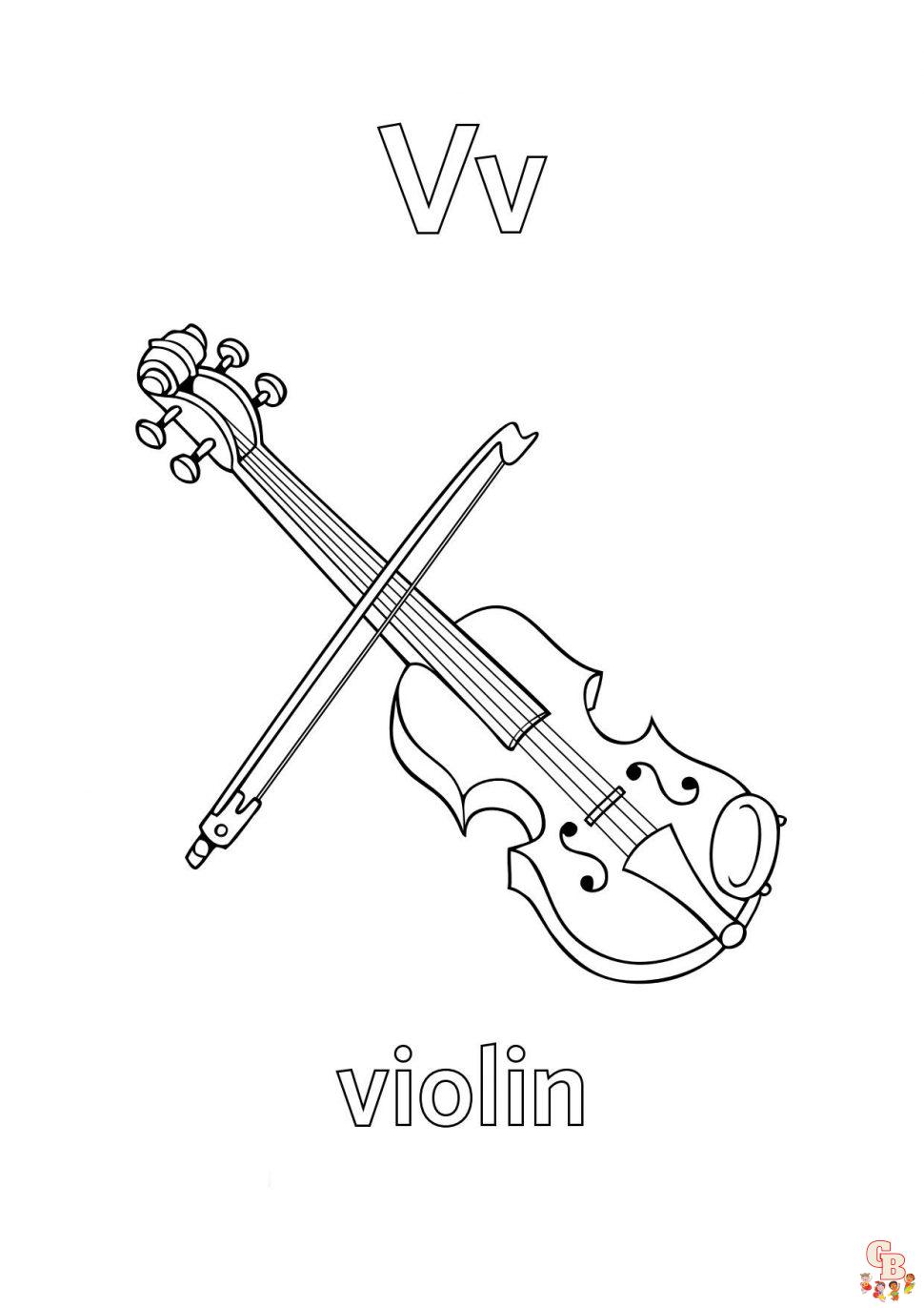 Violin Coloring Pages 2