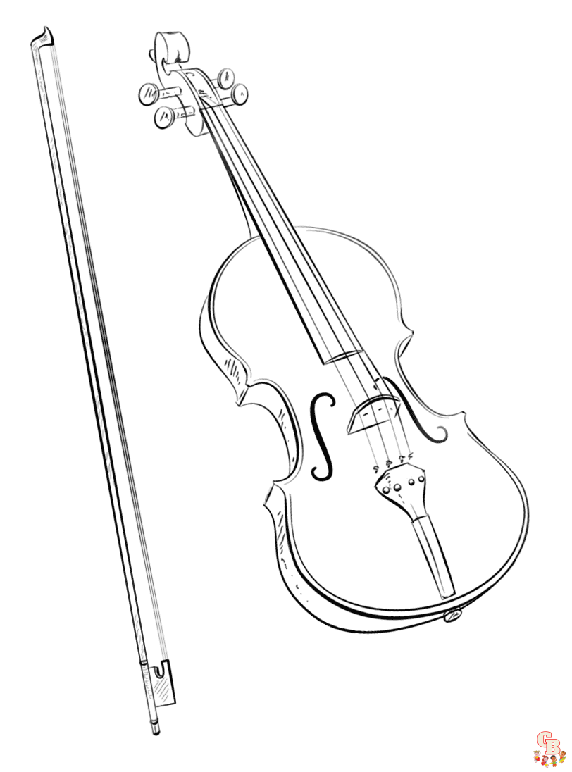 violin coloring pages
