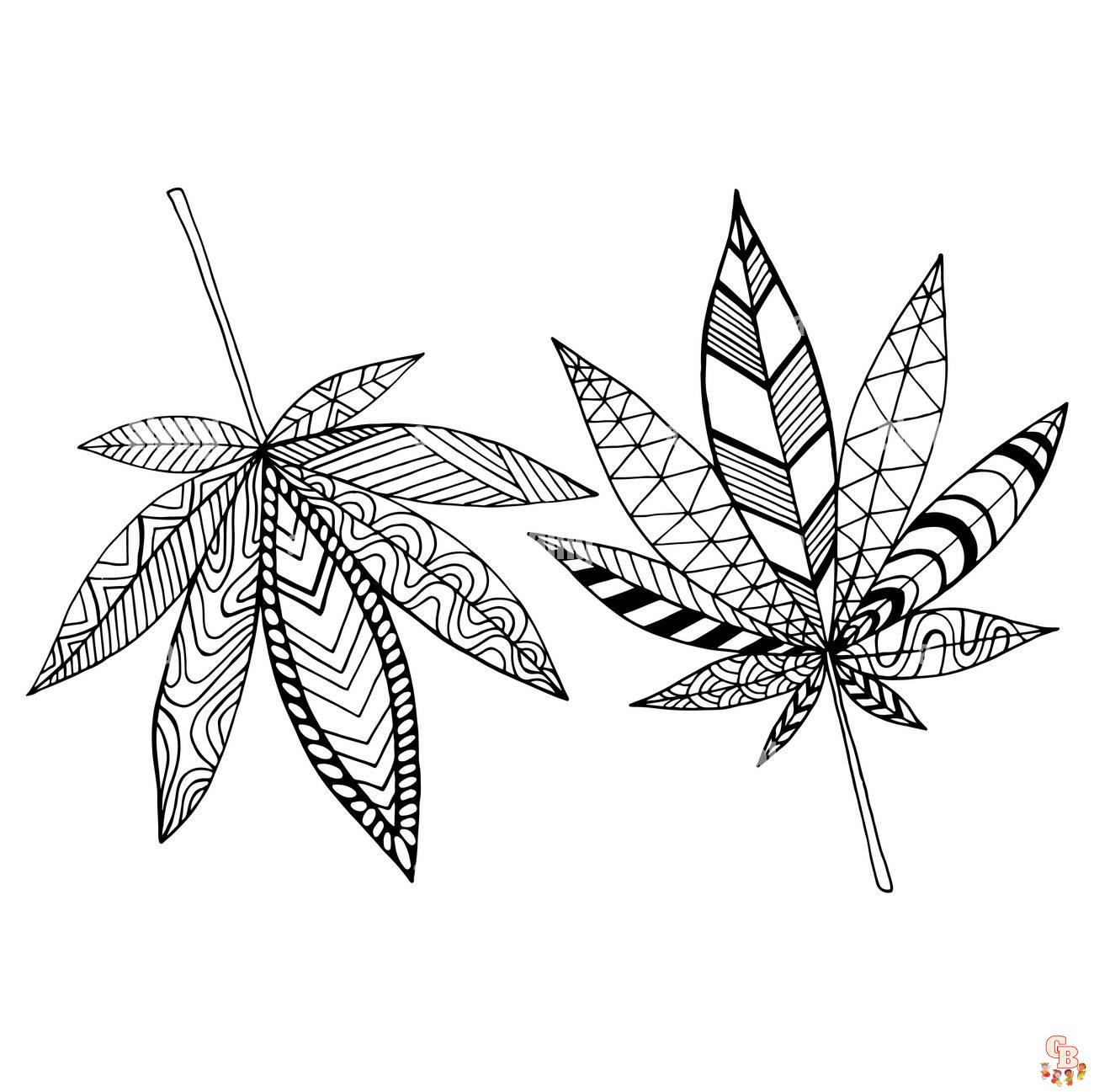 pot leaf drawings printable