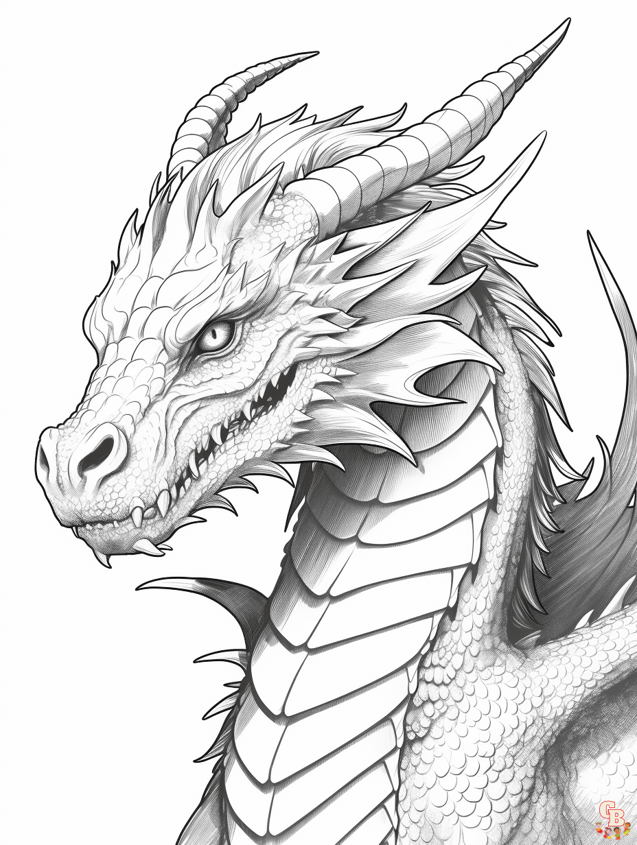 realistic dragon head coloring pages