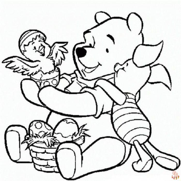 winnie the pooh and friends easter coloring pages
