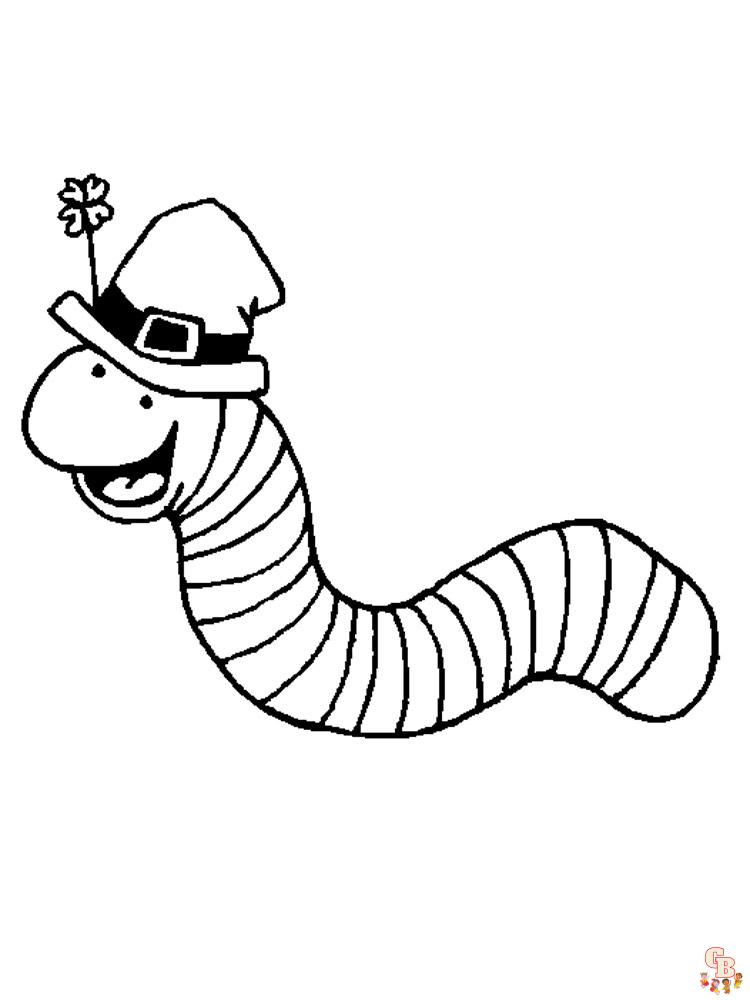Worm Coloring Pages Printable 1