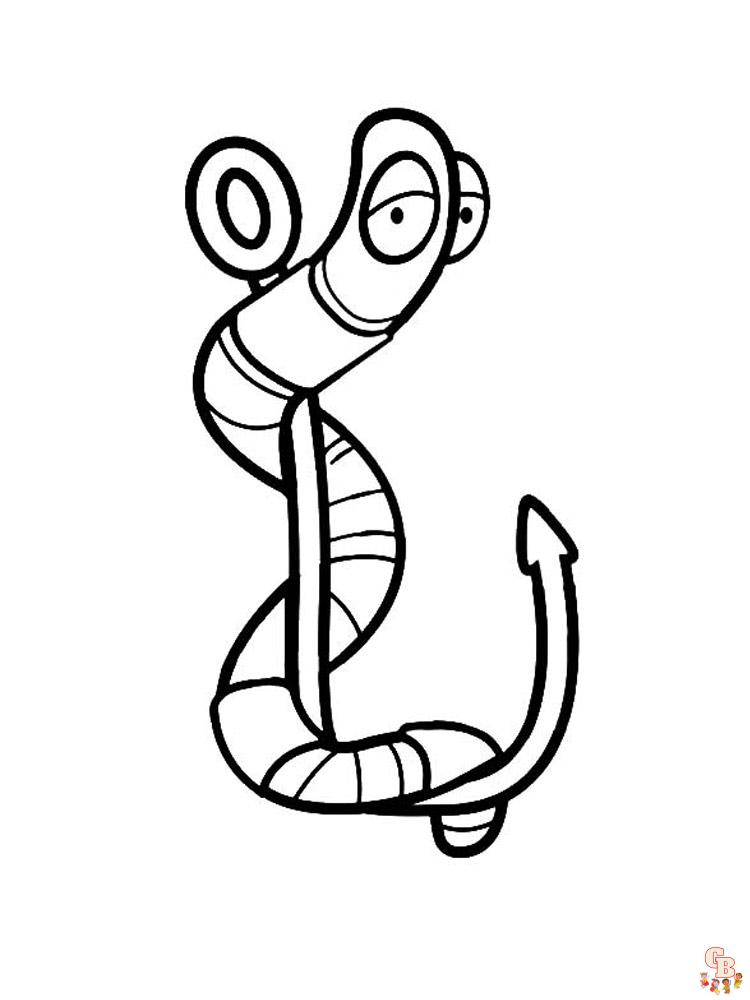 Worm Coloring Pages Printable 3