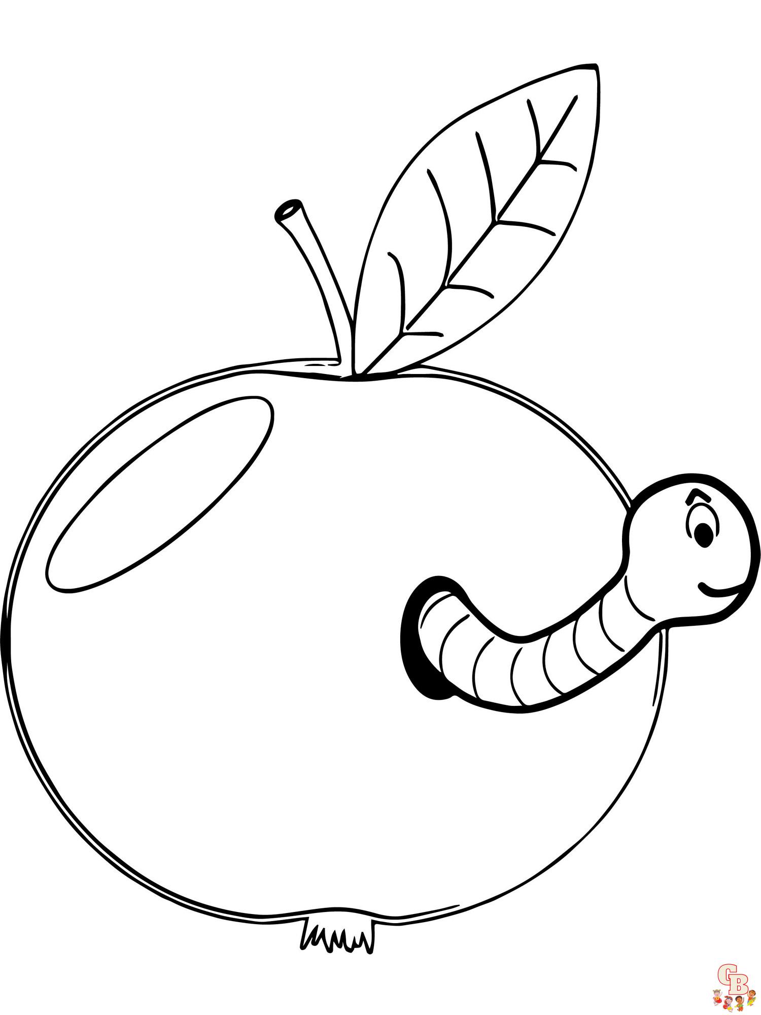 Worm Coloring Pages Printable 4