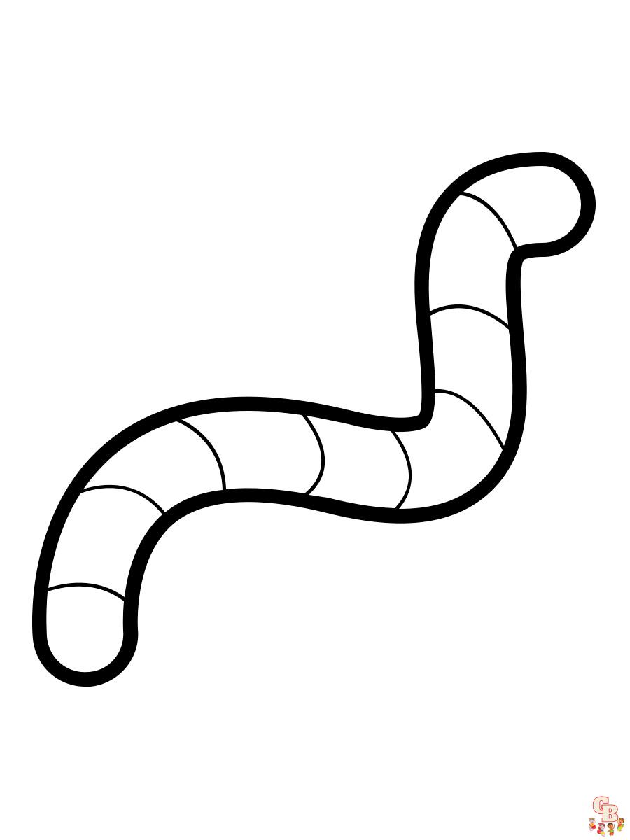 Worm Coloring Pages easy 1