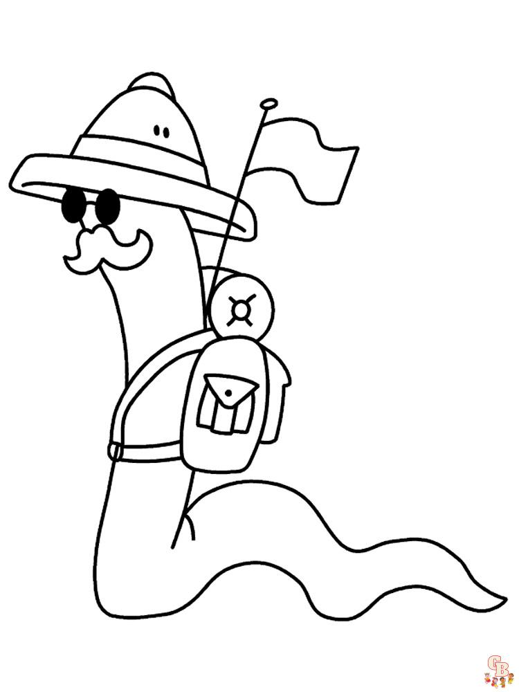 Worm Coloring Pages free 3