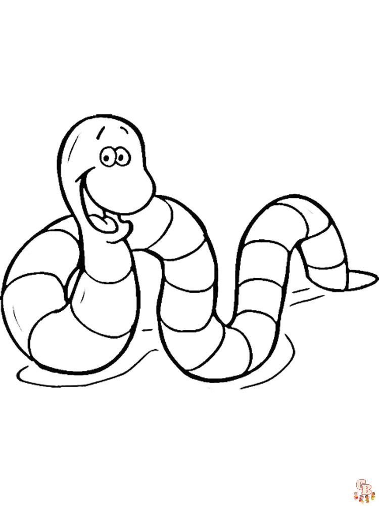 Worm Coloring Pages free 5