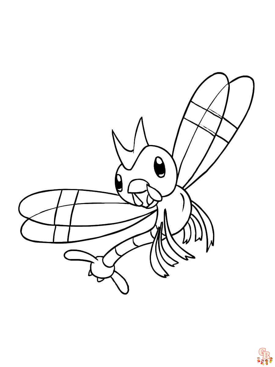 Yanma Coloring Pages 3