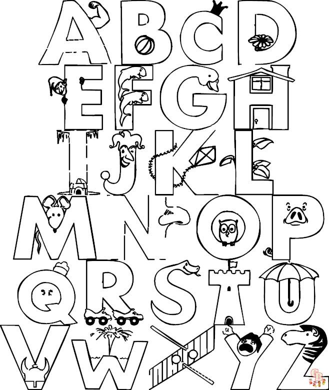 az alfabeto dibujos para colorear