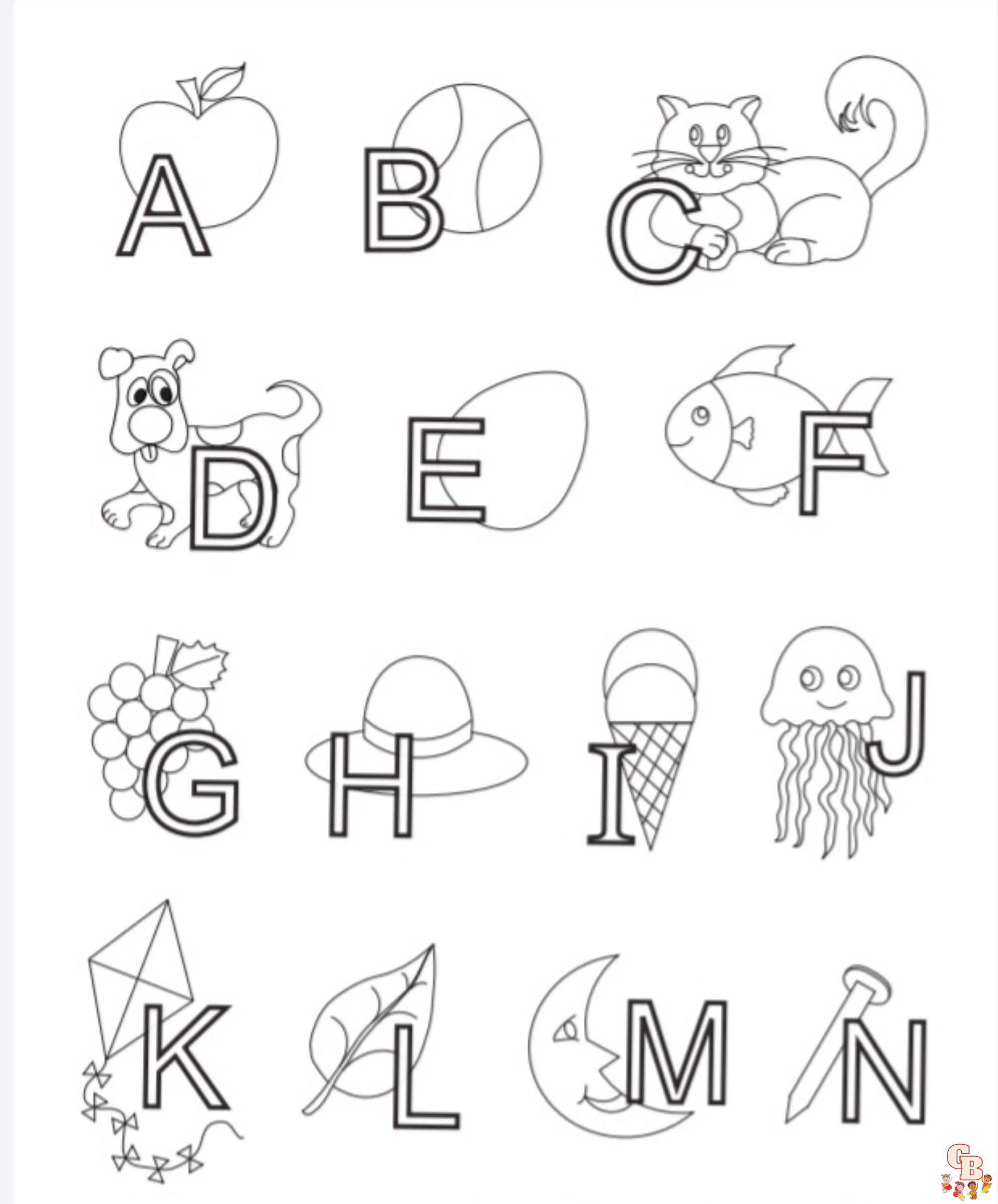 abecedario dibujos para colorear preescolar pdf