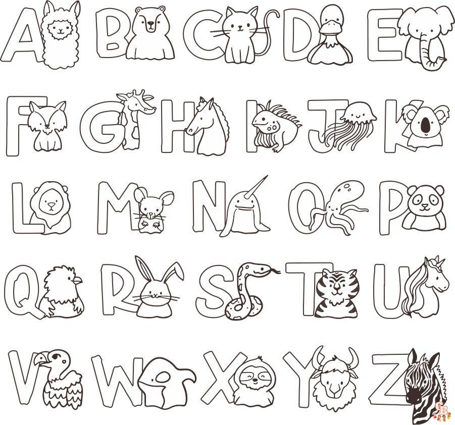 dibujos del alfabeto para colorear imprimibles